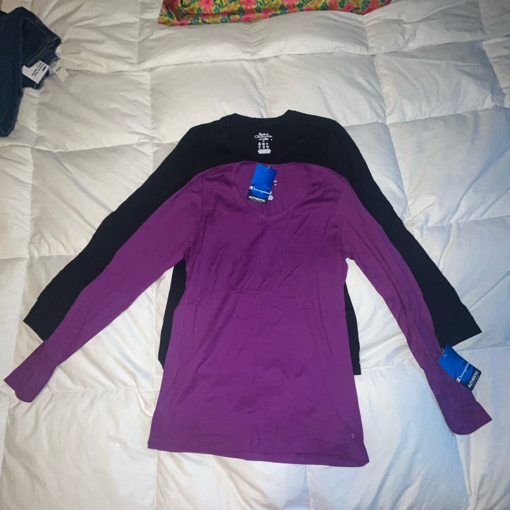 Champion Black and Purple Long Sleeve Tops (Set of 2)